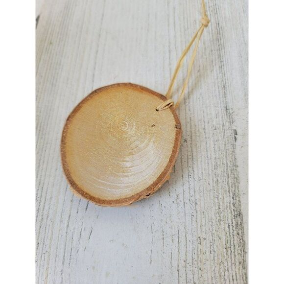 Mini Handmade wooden snowflake glitter ornament Xmas decor - Picture 3 of 4